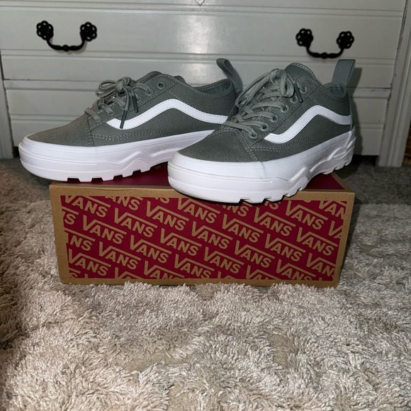 VANS Sentry Old Skool Skater Shoes SZ 7.5 Canvas Green - Picture 3 of 9